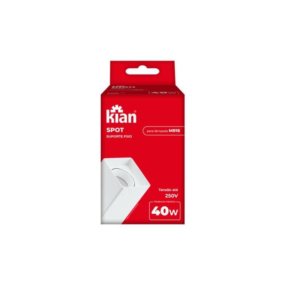 Kit 3 Spot Sobrepor Quadrado + Lâmpada Mr16 6w Branco Frio