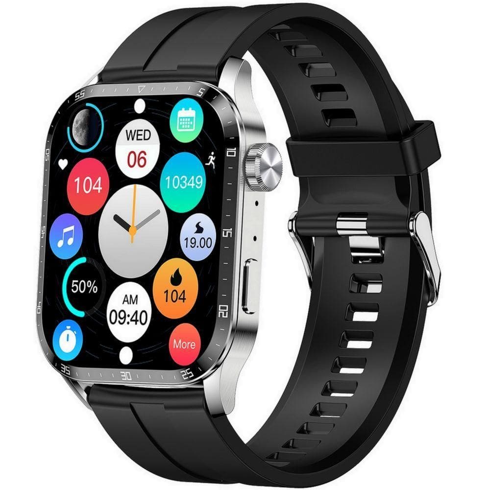 Relógio Inteligente Chamada Bluetooth Pulseira De Fitness Ip68 Prata