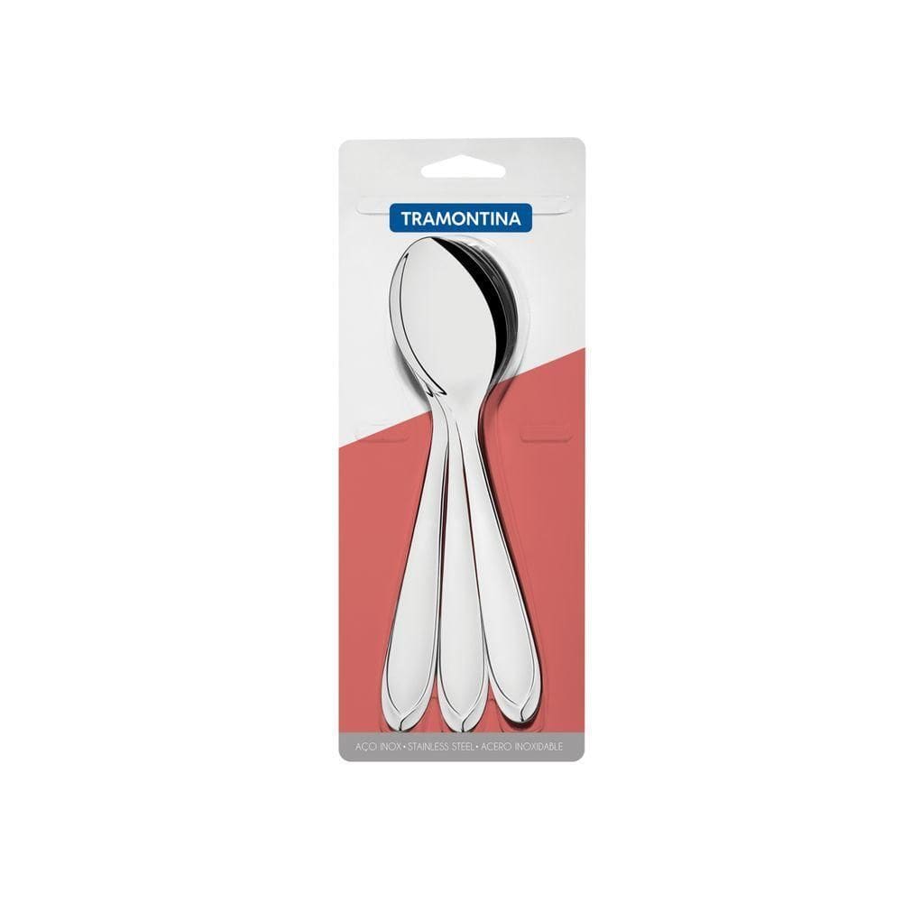 Conjunto Colheres De Mesa Tramontina Aço Inox 3 Pç.