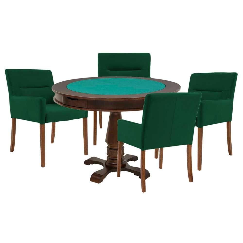 Mesa de Jogos Tampo Reversível com 4 Cadeiras