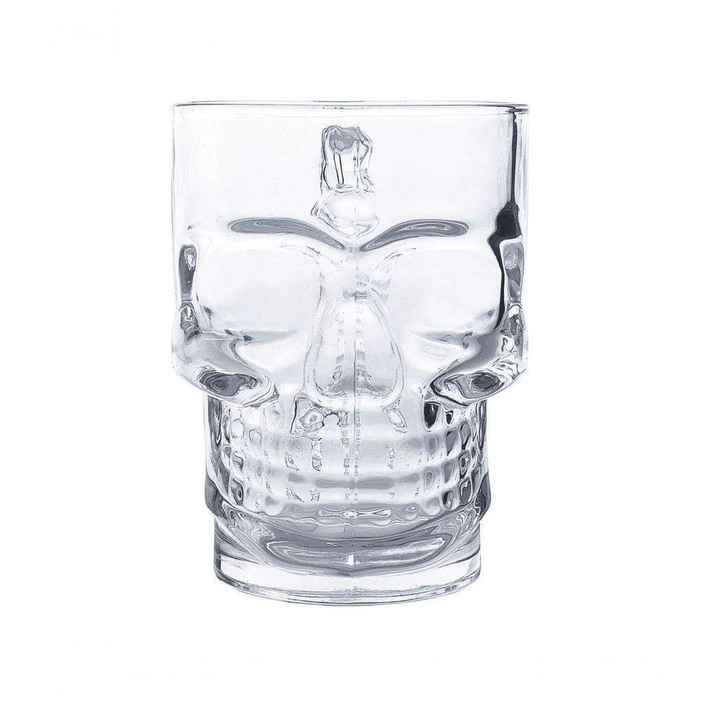 Caneca De Vidro 380 Ml Caveira Transparente Winth