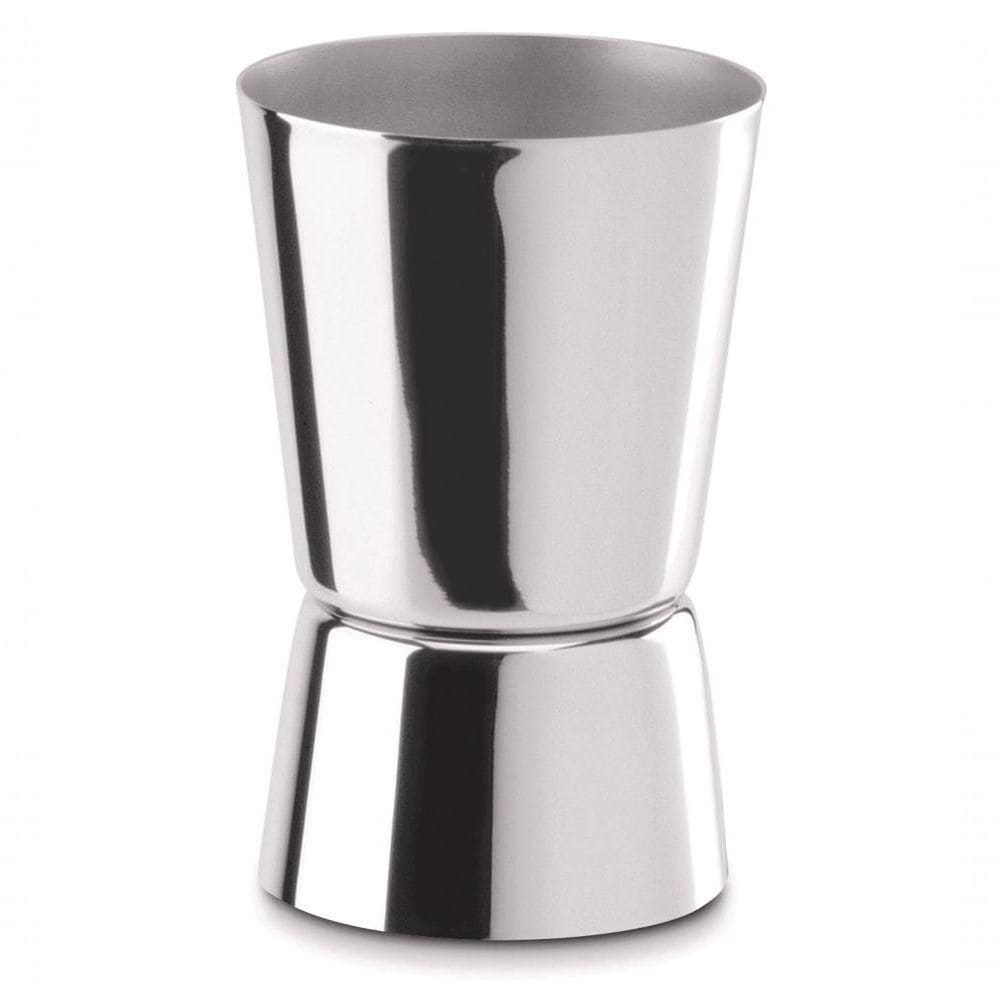 Copo Shot Dosador Duplo 50 E 25 Ml De Aço Inox Ideal Para Preparar Drinks Receitas Shot Coquetel Bar