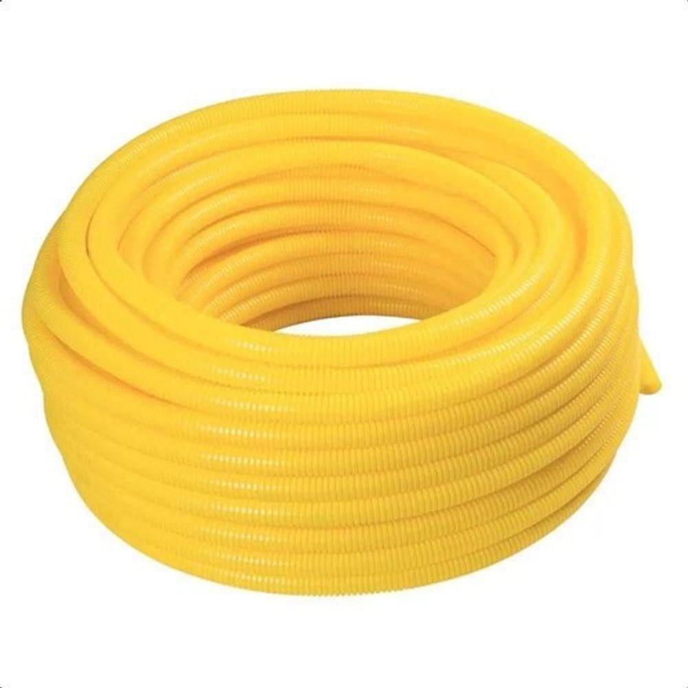 Conduite Corrugado Amarelo De 3-4 25mm Rolo Com 50 Metros