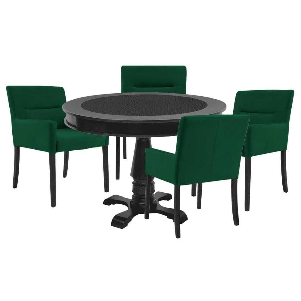Mesa de Jogos Tampo Reversível com 4 Cadeiras