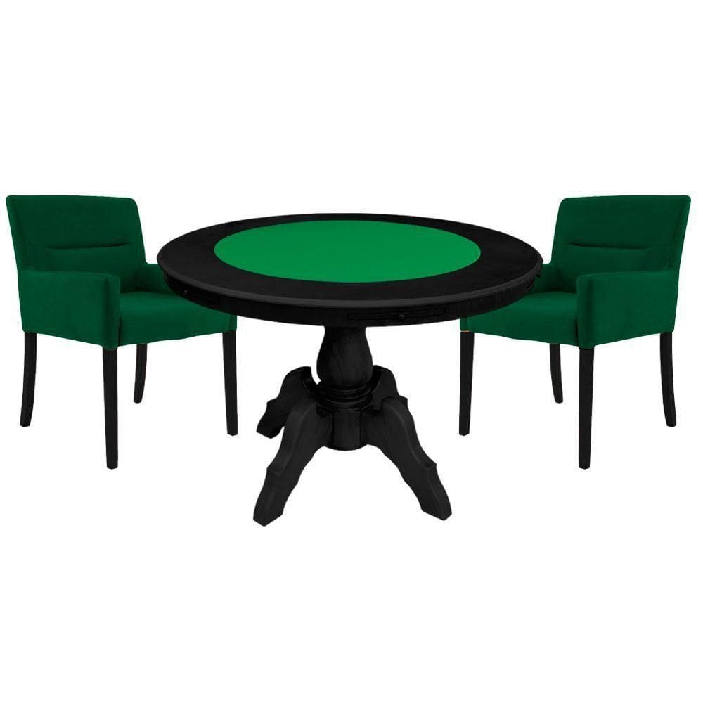 Mesa de Jogos Carteado Redonda com 2 Cadeiras