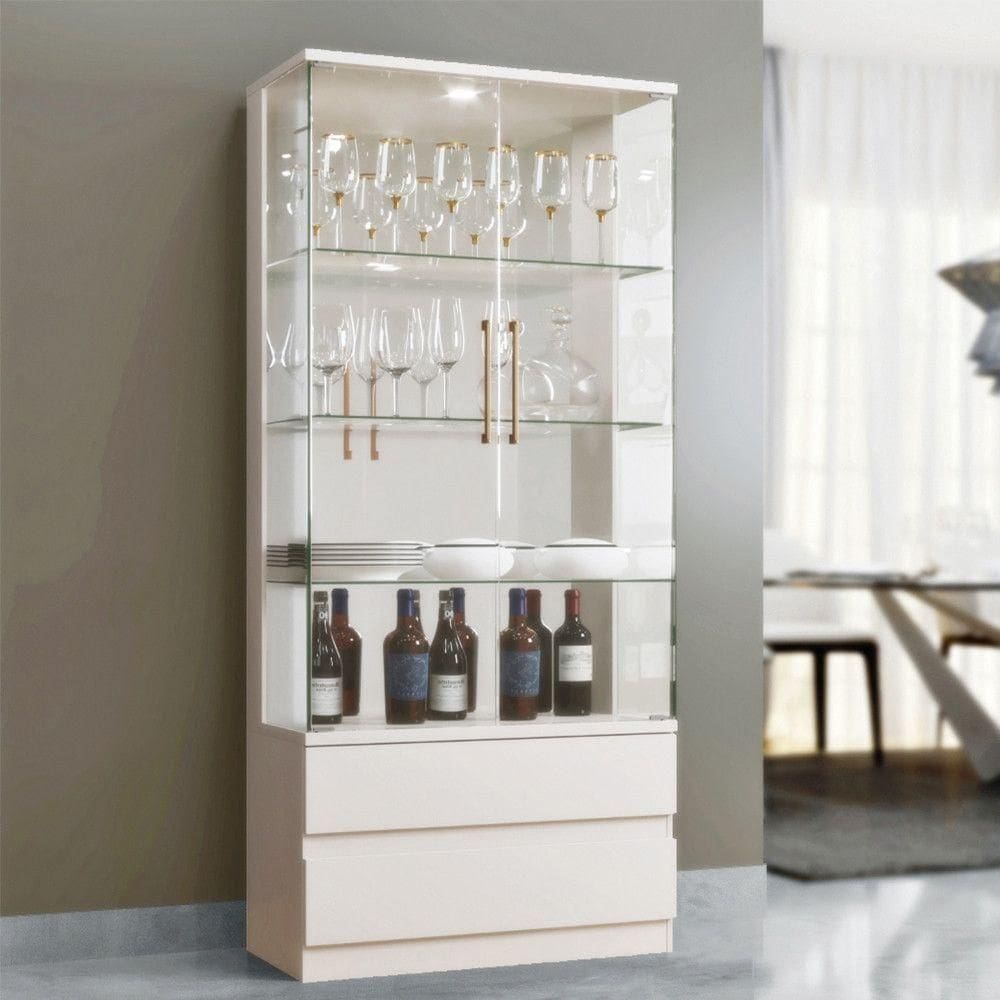 Cristaleira 2 Portas Vidro Temperado Mavaular Off White