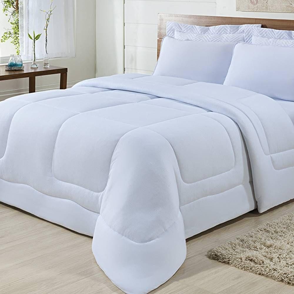 Edredom Dupla Face 100% Algodão Malha Queen Gran Moratta 01 Peça - Branco