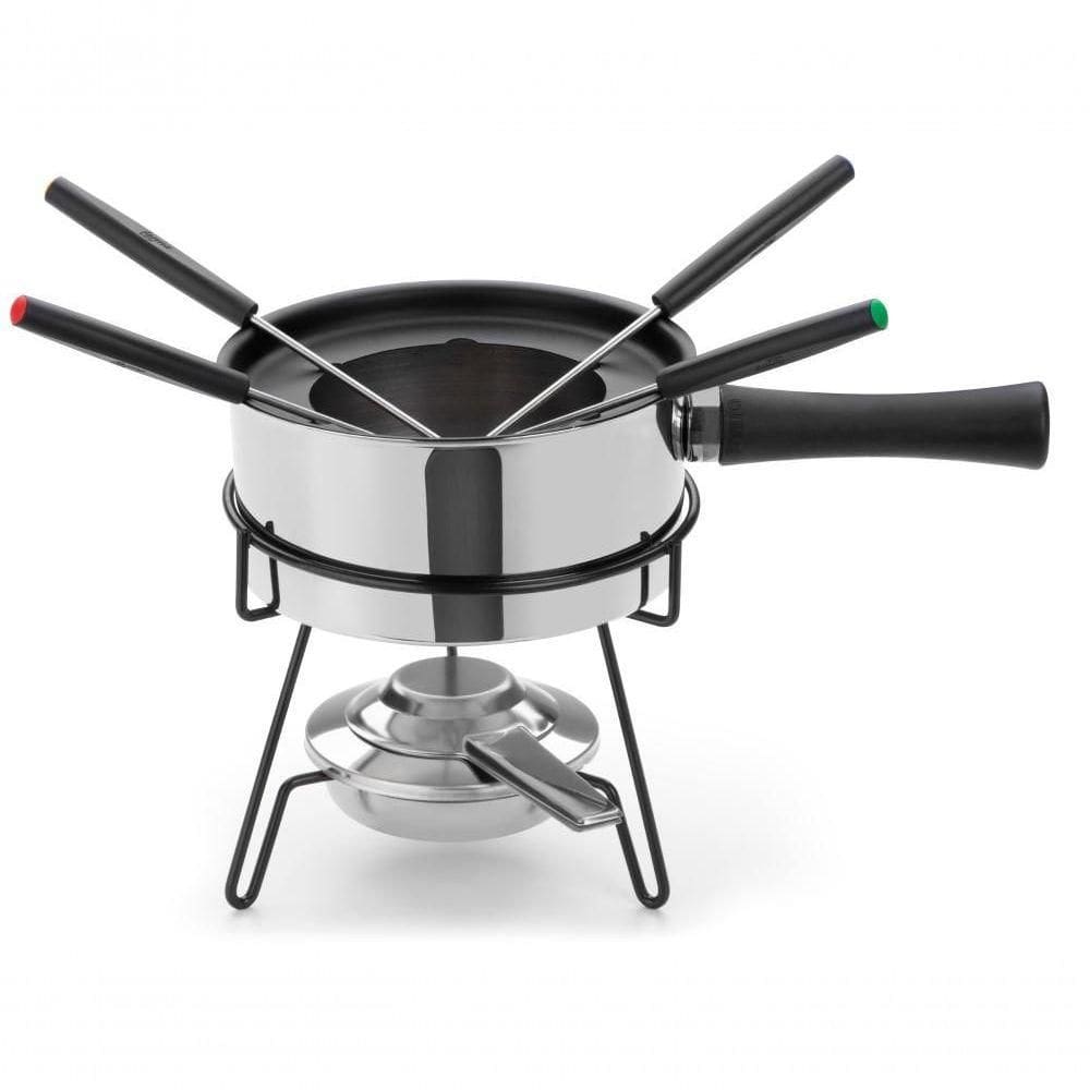 Aparelho De Fondue 9 Peças Panela De Aço Inox 1 Litro Para Carne Conjunto Serviço Kit óleo