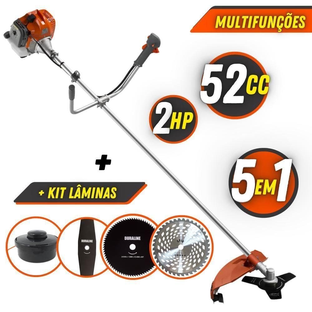 Roçadeira 52cc Tekna Rl520acn-tk Com Kit De Lâminas De Corte
