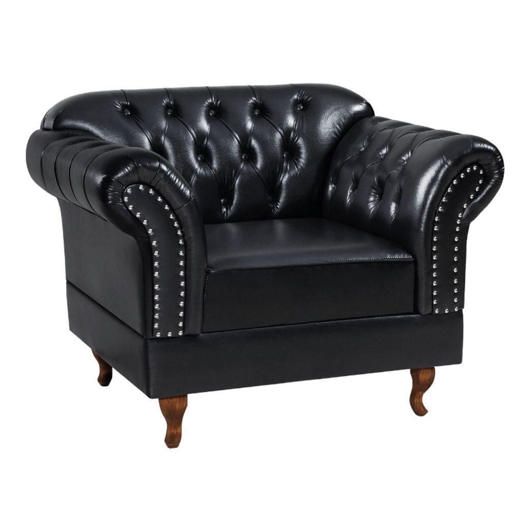 Poltrona Chesterfield Malbec Via Encanto Courano Preto