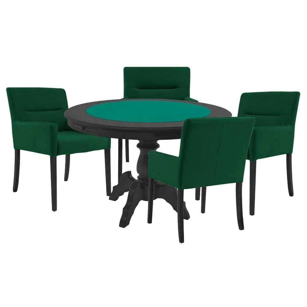 Mesa de Jogos Tampo Reversível com 4 Cadeiras