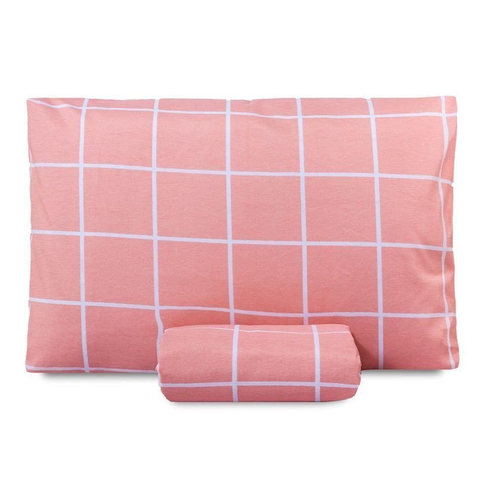 Jogo De Lençol Solteiro Classic Estampado 160 Fios 2 Peças Grid Rose