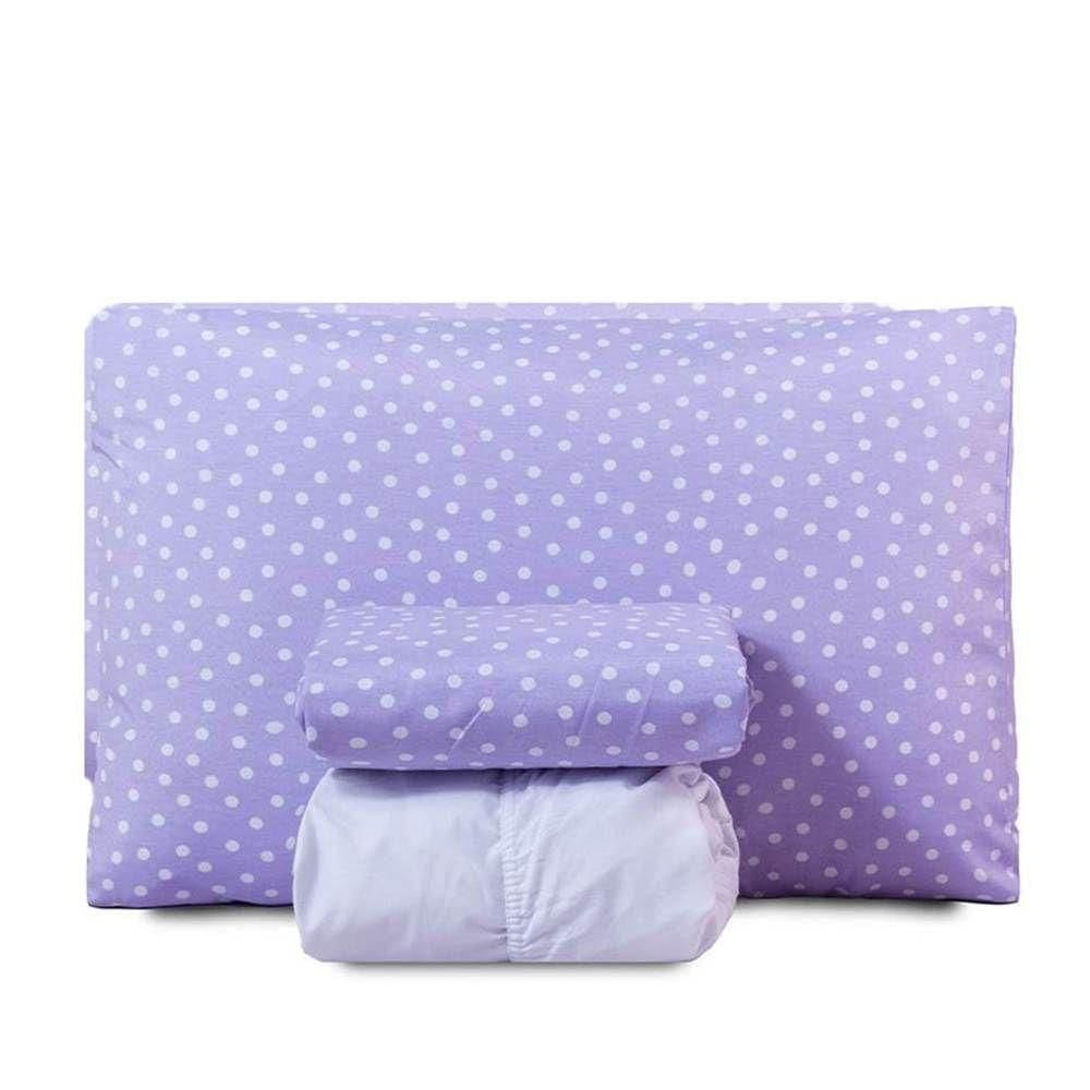 Jogo De Lençol Solteiro Classic Estampado 160 Fios 3 Peças Poa Lilas