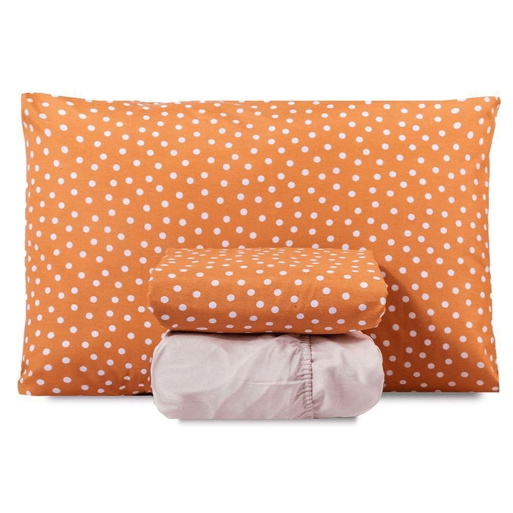 Jogo De Lençol Solteiro Classic Estampado 160 Fios 3 Peças Poa Terracota