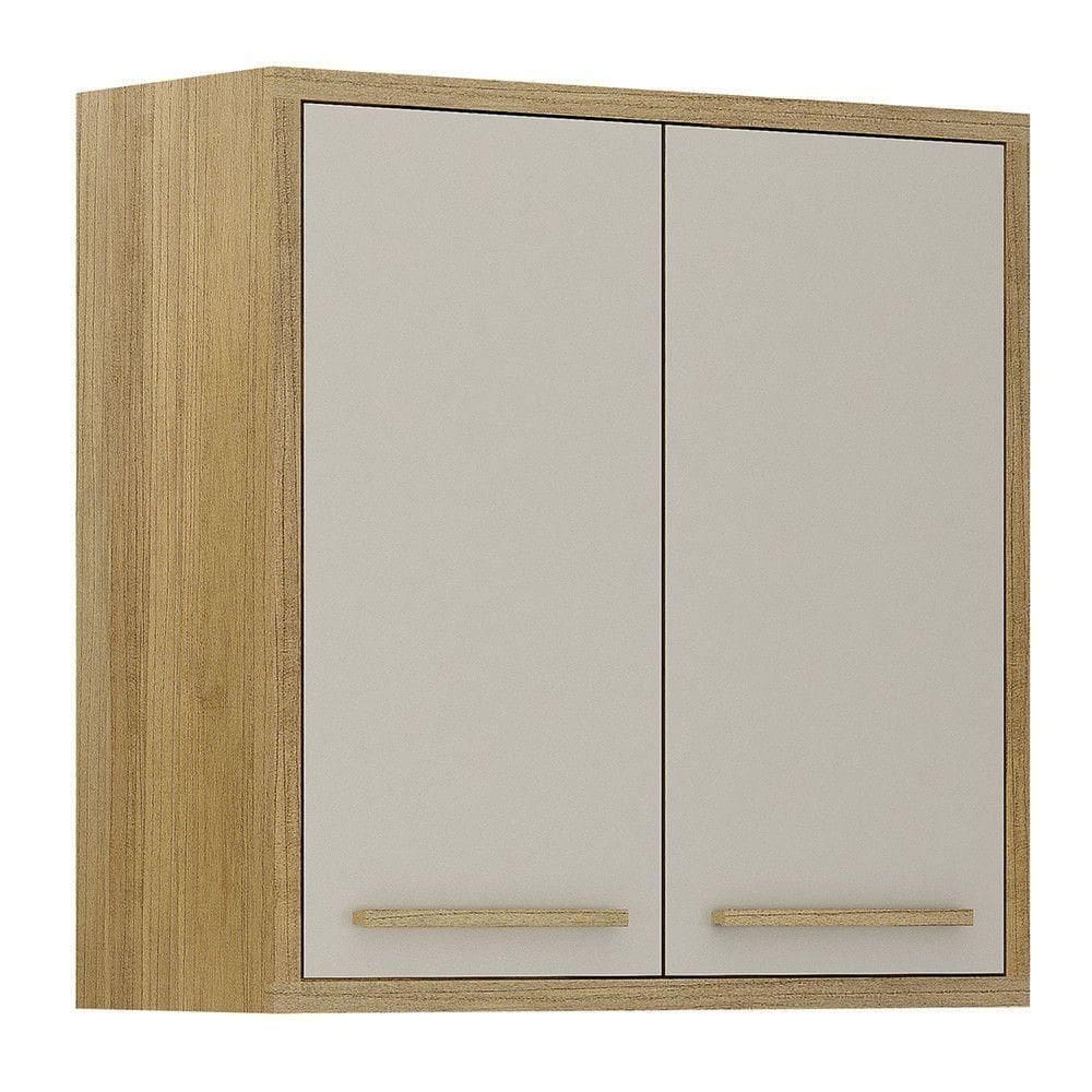 Armário Aéreo Para Cozinha 2 Portas 80cm Torino Valdemóveis Cinamomo/off White
