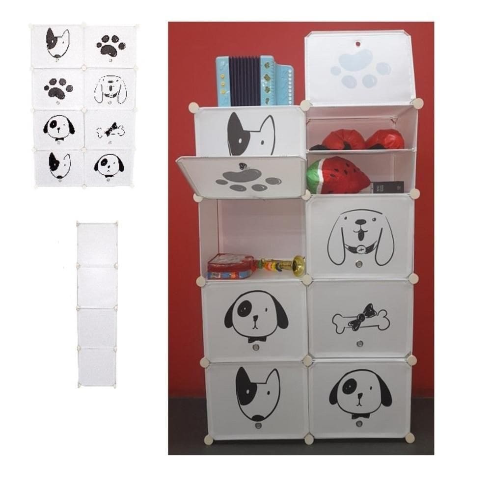 Armário Organizador Infantil - 8 Módulos Com Prateleiras Para Brinquedos, Guarda-roupa E Sapateira - Porta-treco Kangur