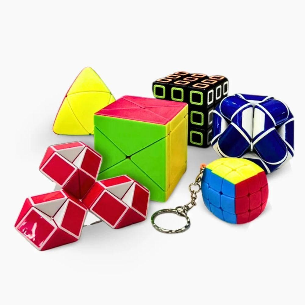 Kit Serie 6 Cubos Mágico Profissional Brinquedo Colecionável