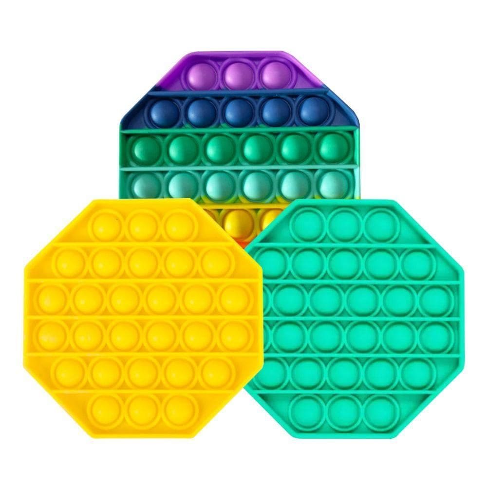 Brinquedo Sensorial Pop It Octágono - Cores Cor Amarelo