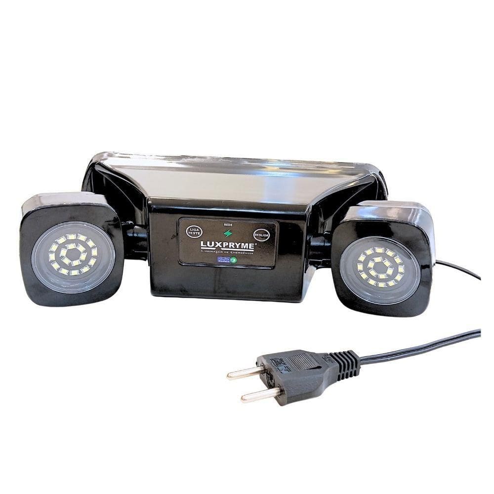 Luminária De Emergência Led 2200 Lúmens Basic Preto Luxpryme Ip-53 Bivolt