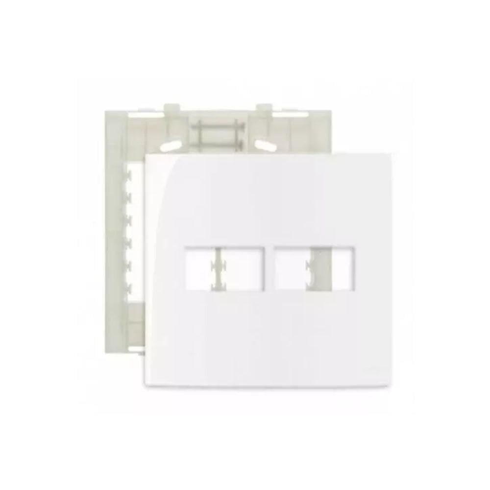 Placa 4x4 2 Postos C/ Suporte Branco Sleek Margirius 16021