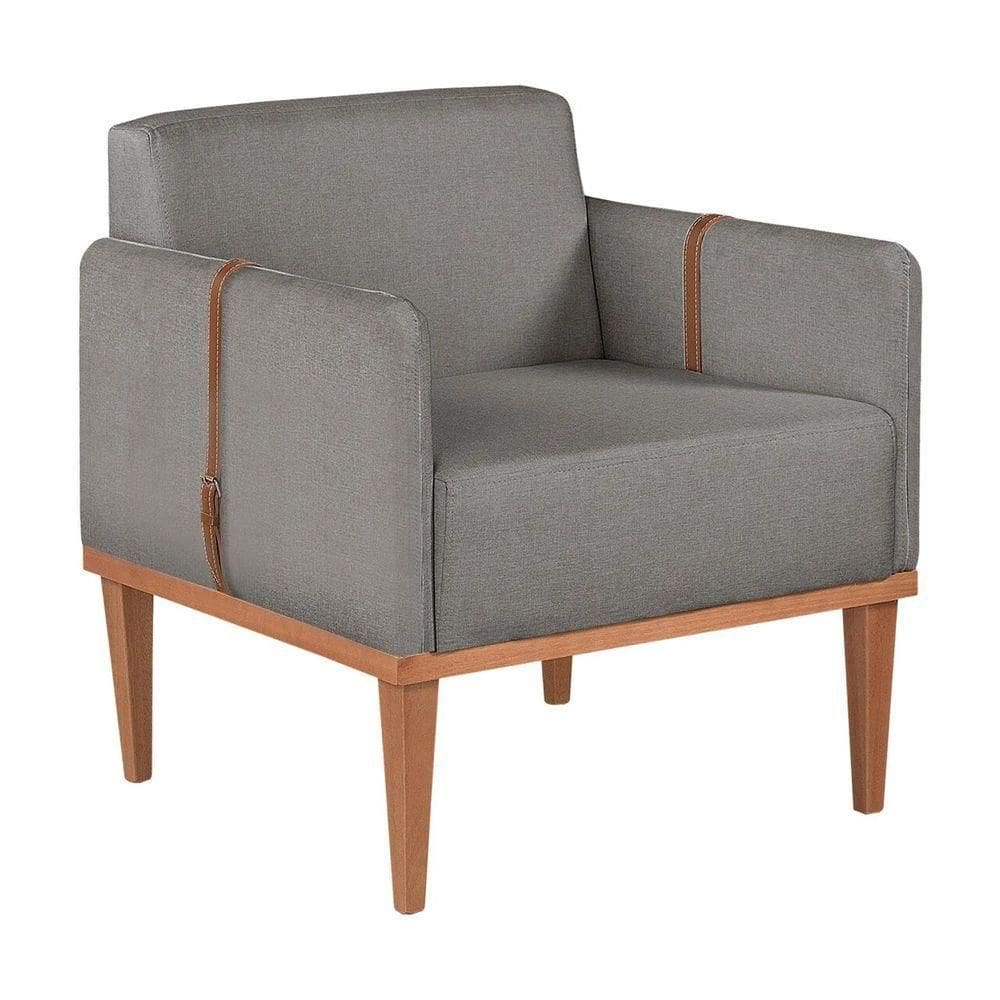 Poltrona Duali Em Linho Cor Linho Cinza