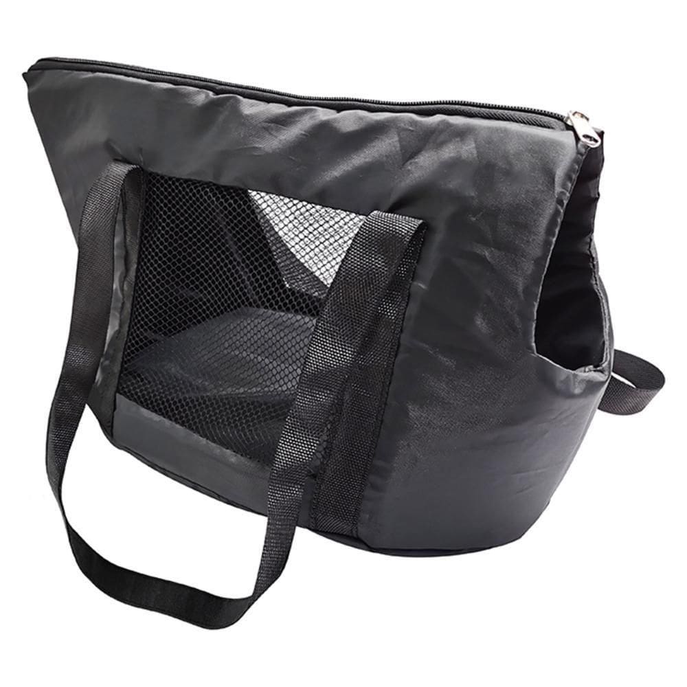 Bolsa Mochila De Ombro Passeio Seguro Cachorro Gato De Nylon Preto