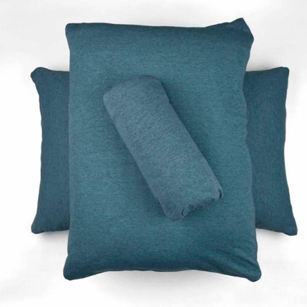 Jogo De Cama Buettner Casal Malha Mescla 3 Peças Azul