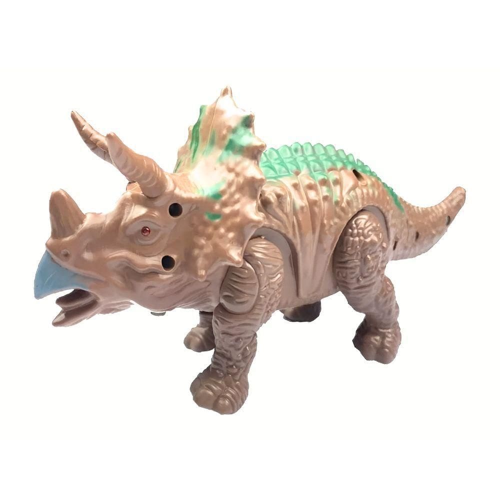 Brinquedo Dinossauro Triceratops Com Som Luz E Movimento 23cm