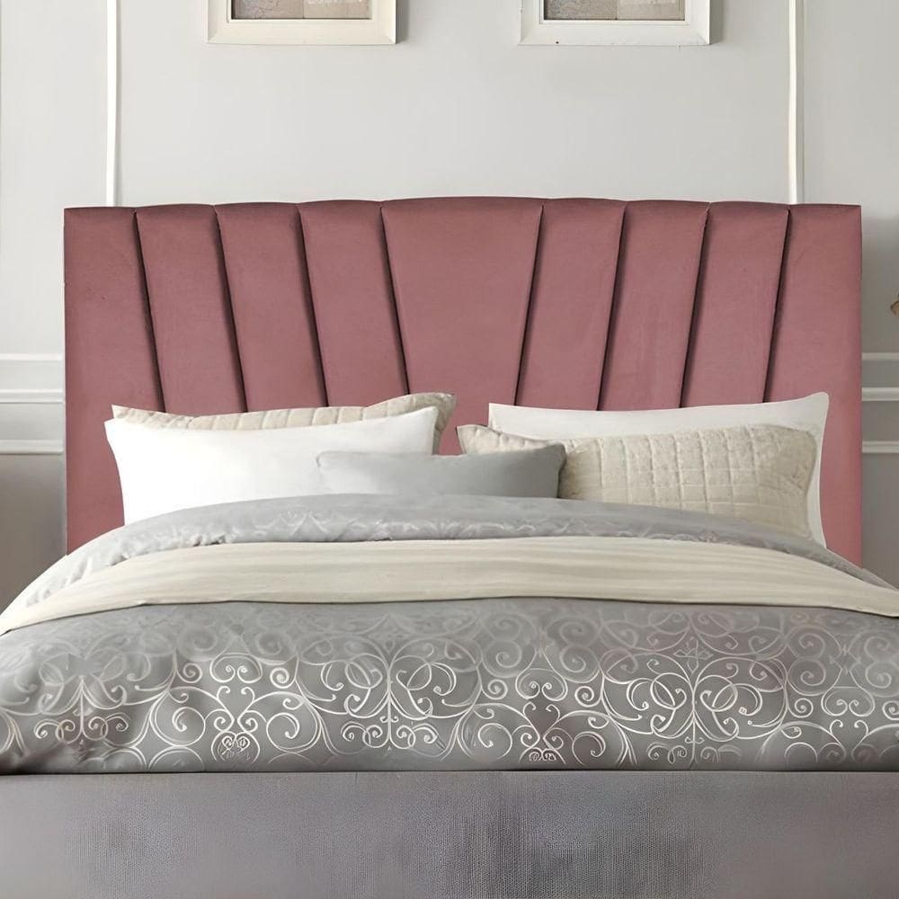 Cabeceira Solteiro Cama Estofada 90 Cm Emma Suede Rosé