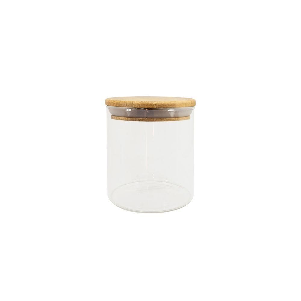 Pote De Mantimentos Redondo 500ml Tampa Bambu Oikos