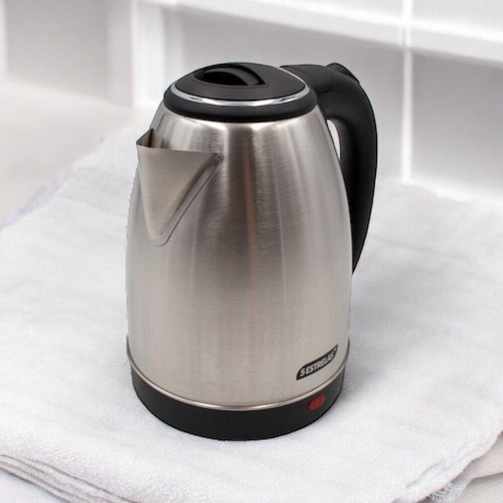 Chaleira Elétrica 1,8l Em Inox Escovado 127v 1000w Rápida Fervura