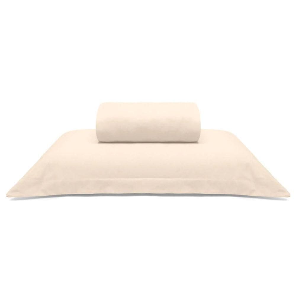 Jogo De Cama Buettner Solteiro Malha Liso 2 Peças Image Perola