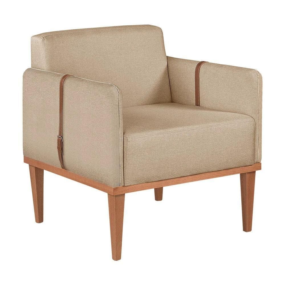 Poltrona Duali Em Linho Linho Bege