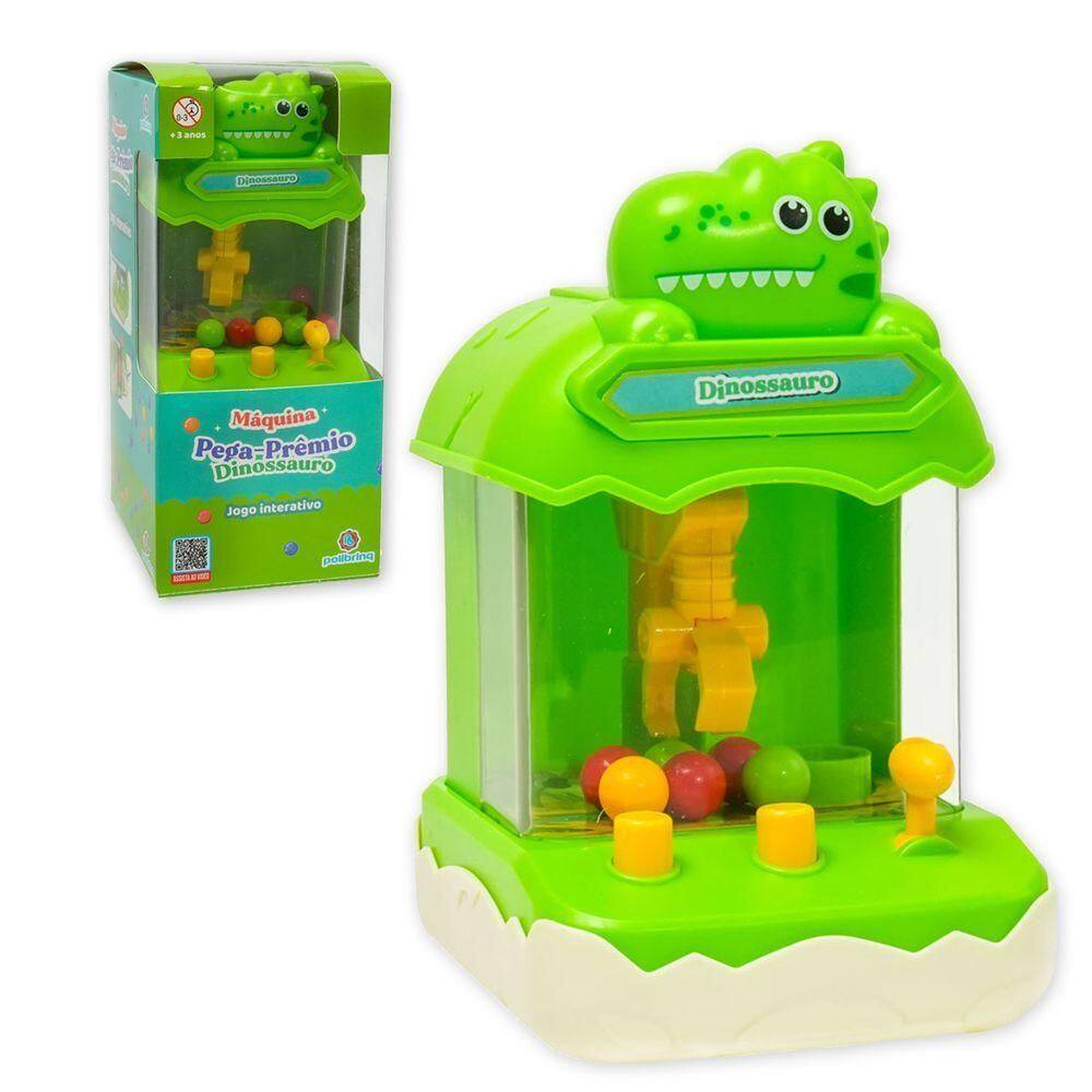 Mini Máquina De Bola Pega Premio Jogo Com Garra Divertido Dino Verde