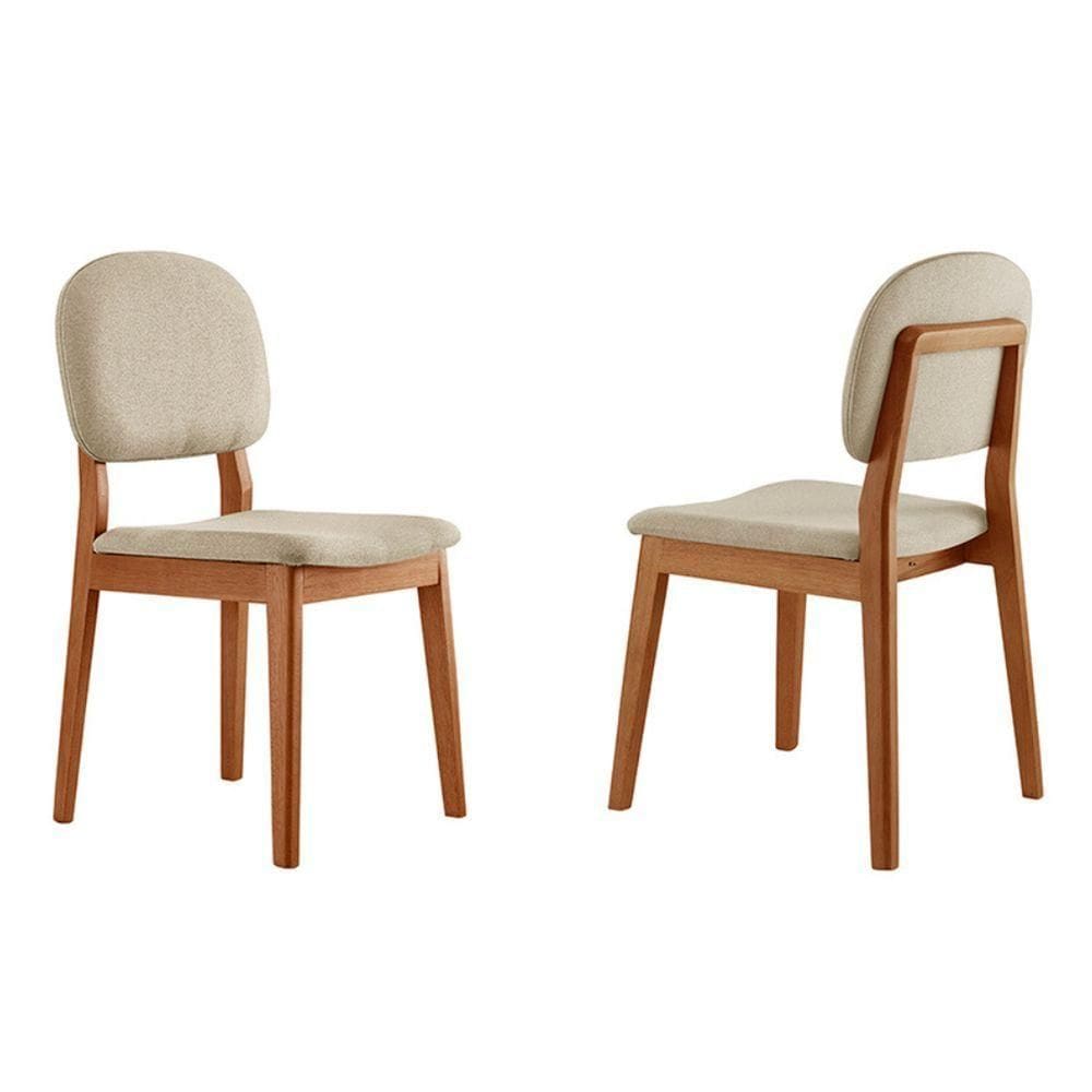 Kit 2 Cadeiras Évora - Móveis Minas Veludo Bege