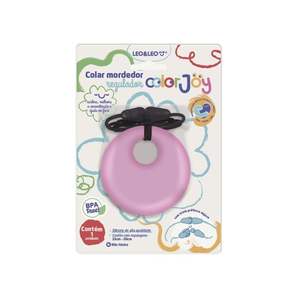 Colar Mordedor Sensorial Leonora - Colorjoy Rosa