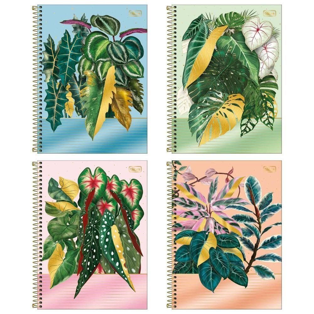 Kit C- 4 Caderno Universitário Naturalis Tilibra Capa Dura Espiral - 10m 160 Folhas