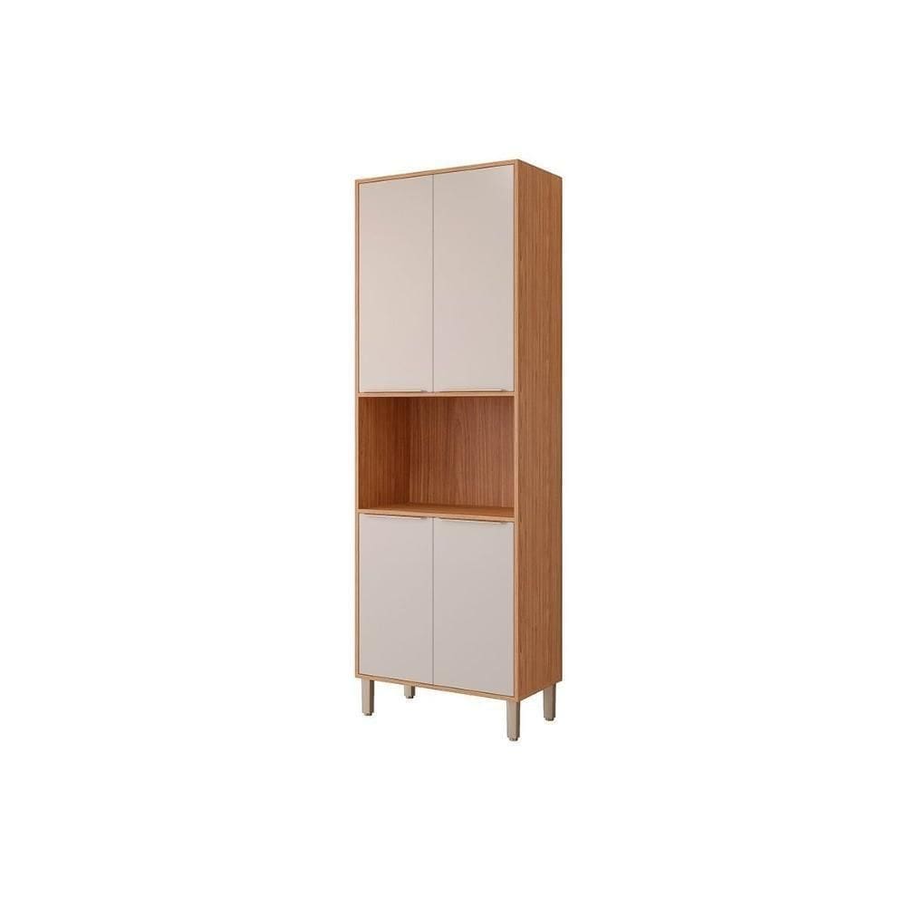 Paneleiro De Cozinha Esplêndida Torre Quente Com 4 Portas 2 Fornos 70cm Freijo-off White - Mgm