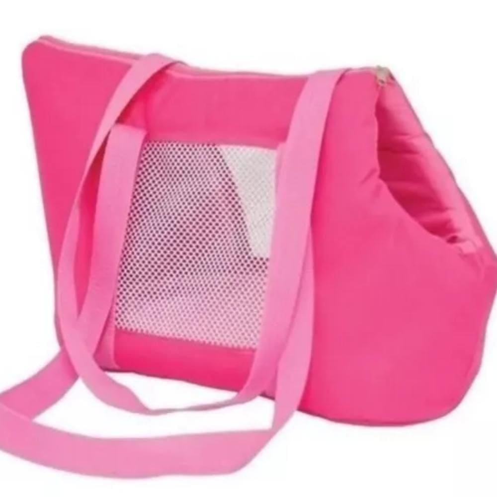 Mala Pet Passeio Bolsa Transporte Macia Para Cachorro Gato Rosa