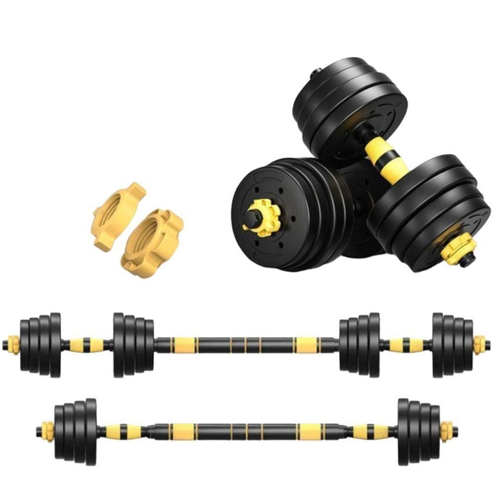 Kit Halteres 3 Em 1 Peso Musculação Até 40kg Ajustável Preto