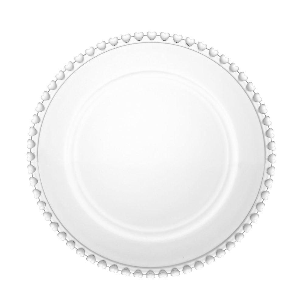 Prato Raso De Cristal De Chumbo Coração 28cm Lyor