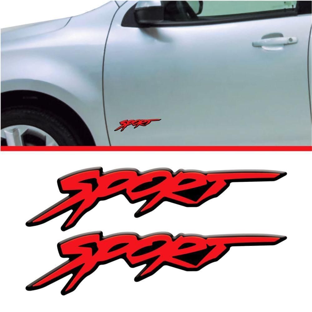 Par Emblema Adesivo Montana Sport E Astra Sport Resinado Vermelho Vermelho
