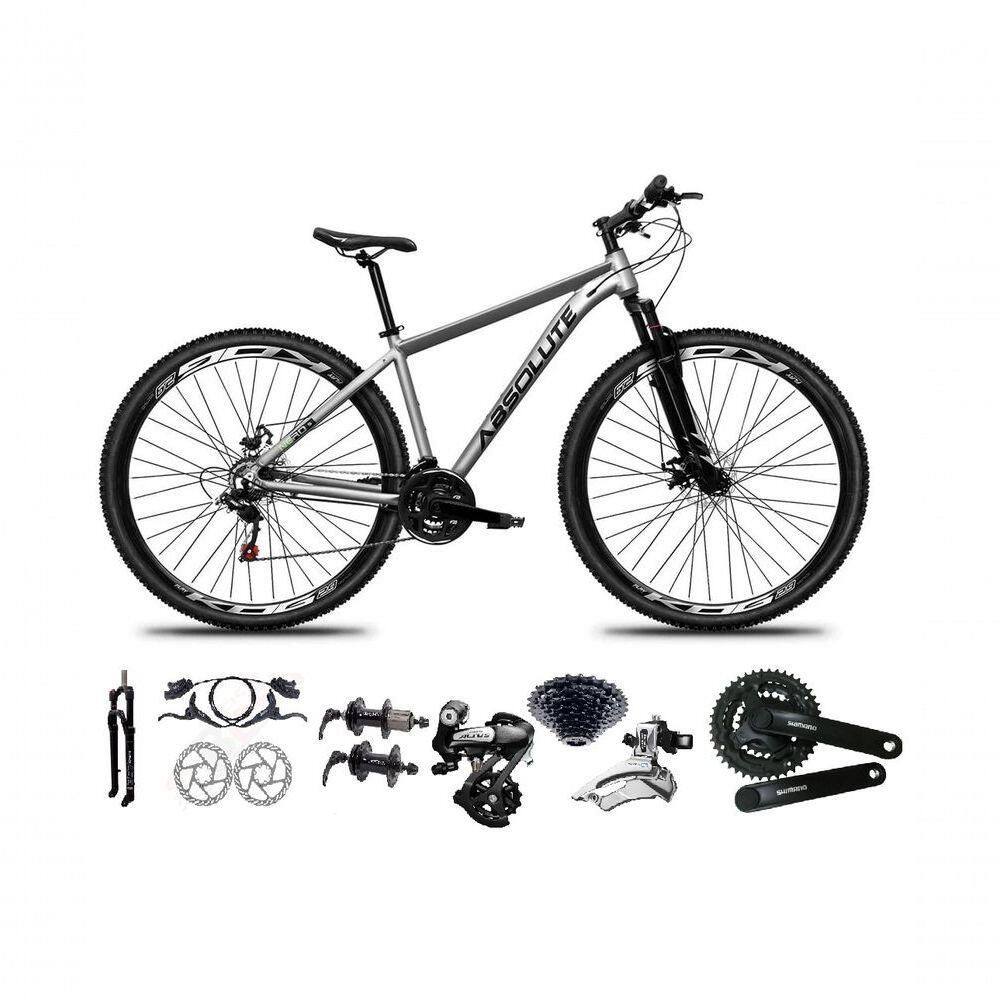 Bicicleta Aro 29 Absolute Nero 5 Shimano Altus 24v Freios Hidráulicos Garfo Com Trava - Cinza Tam.19