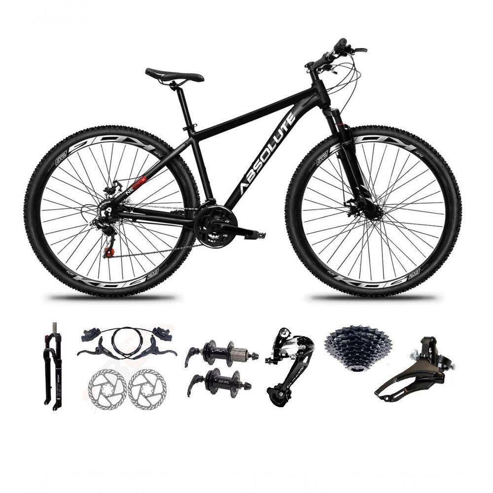 Bicicleta Aro 29 Absolute Nero 5 Freio Hidráulico K7 27v Garfo Com Trava - Preto Tam.23