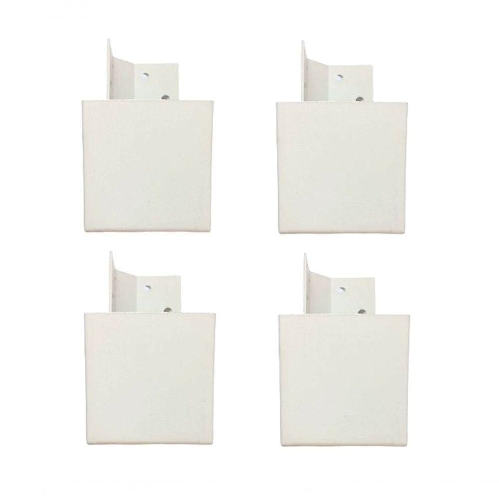 Kit 4 Pés Para Guarda Roupas Armários Roupeiros Branco Fox