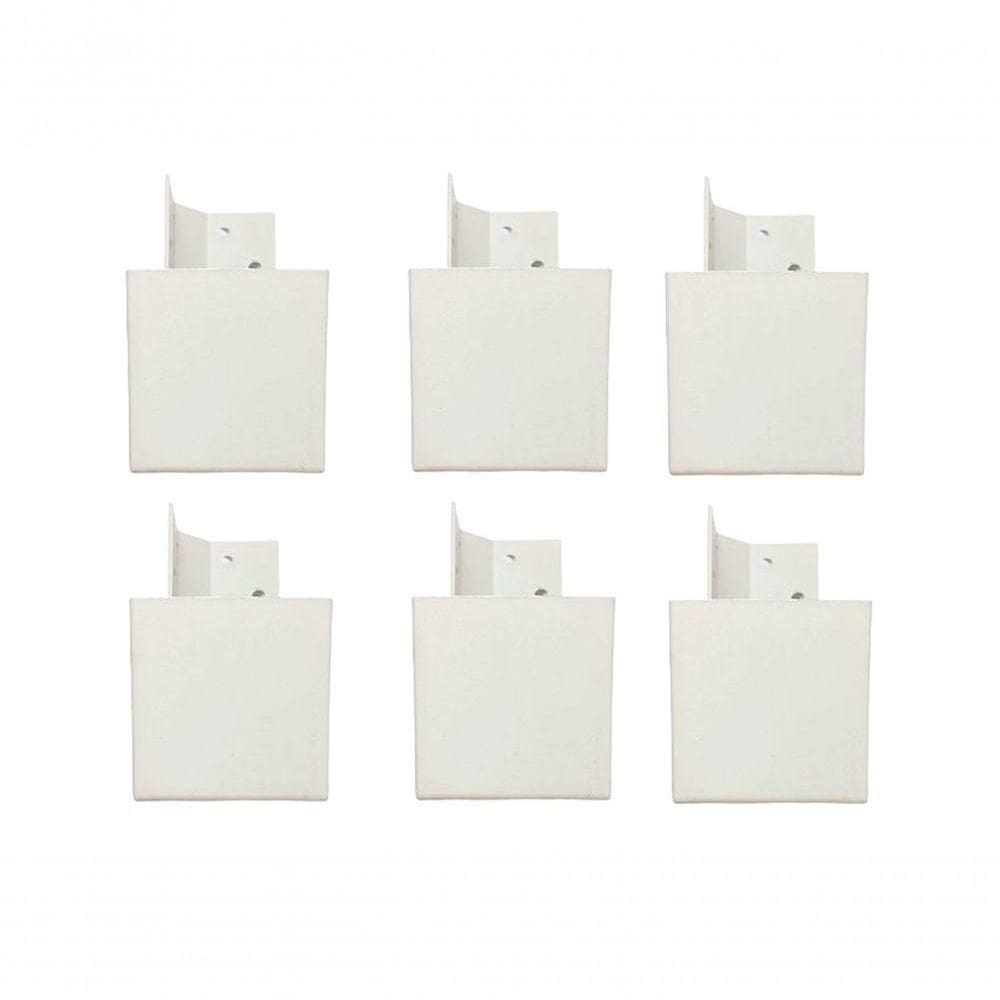 Kit 6 Pés Para Armários Roupeiros Guarda Roupas Branco Fox