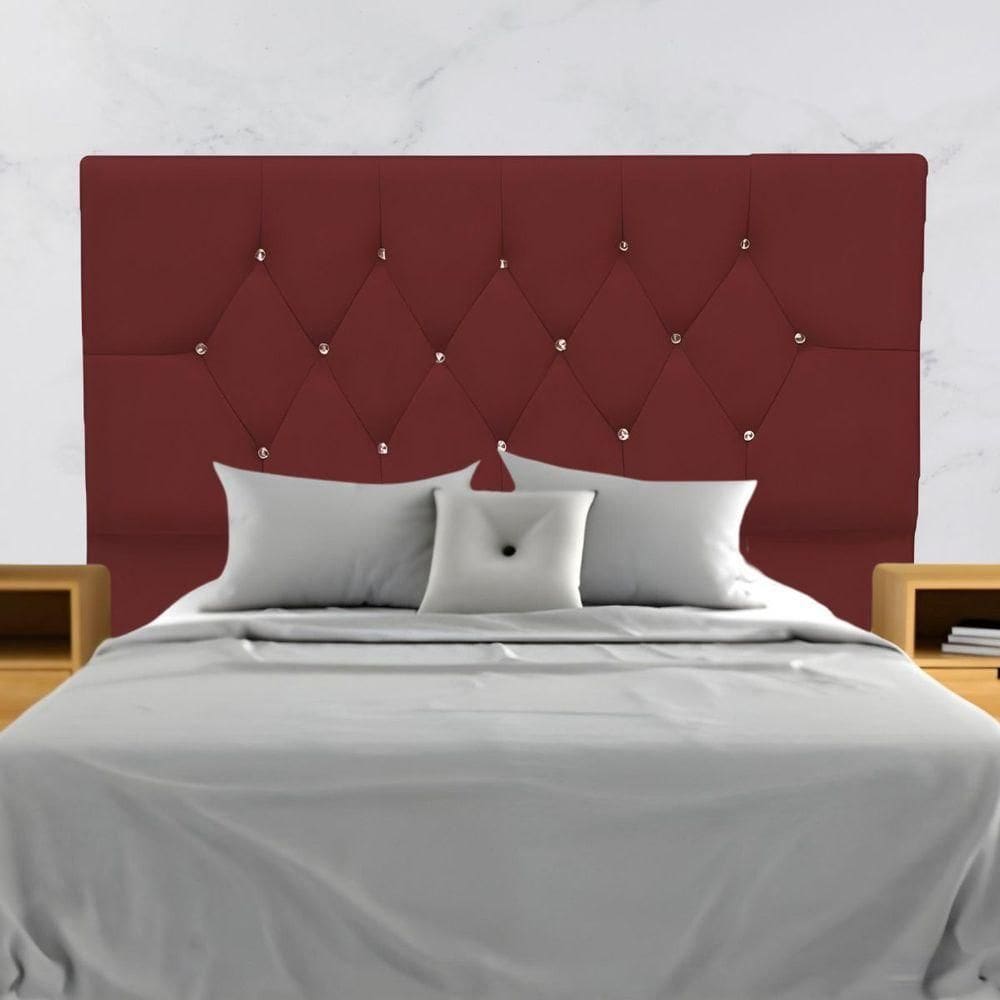 Cabeceira Cama Box Estofada Solteirão 100 Cm Suede Melissa Cor:bordô