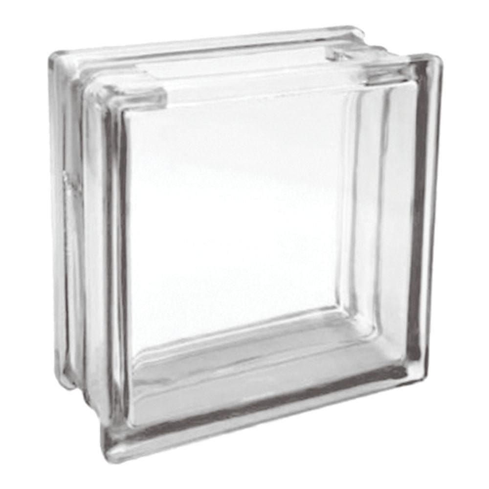 Bloco De Vidro C/ Furo Quadrado 19x19x8 Tradestar Incolor