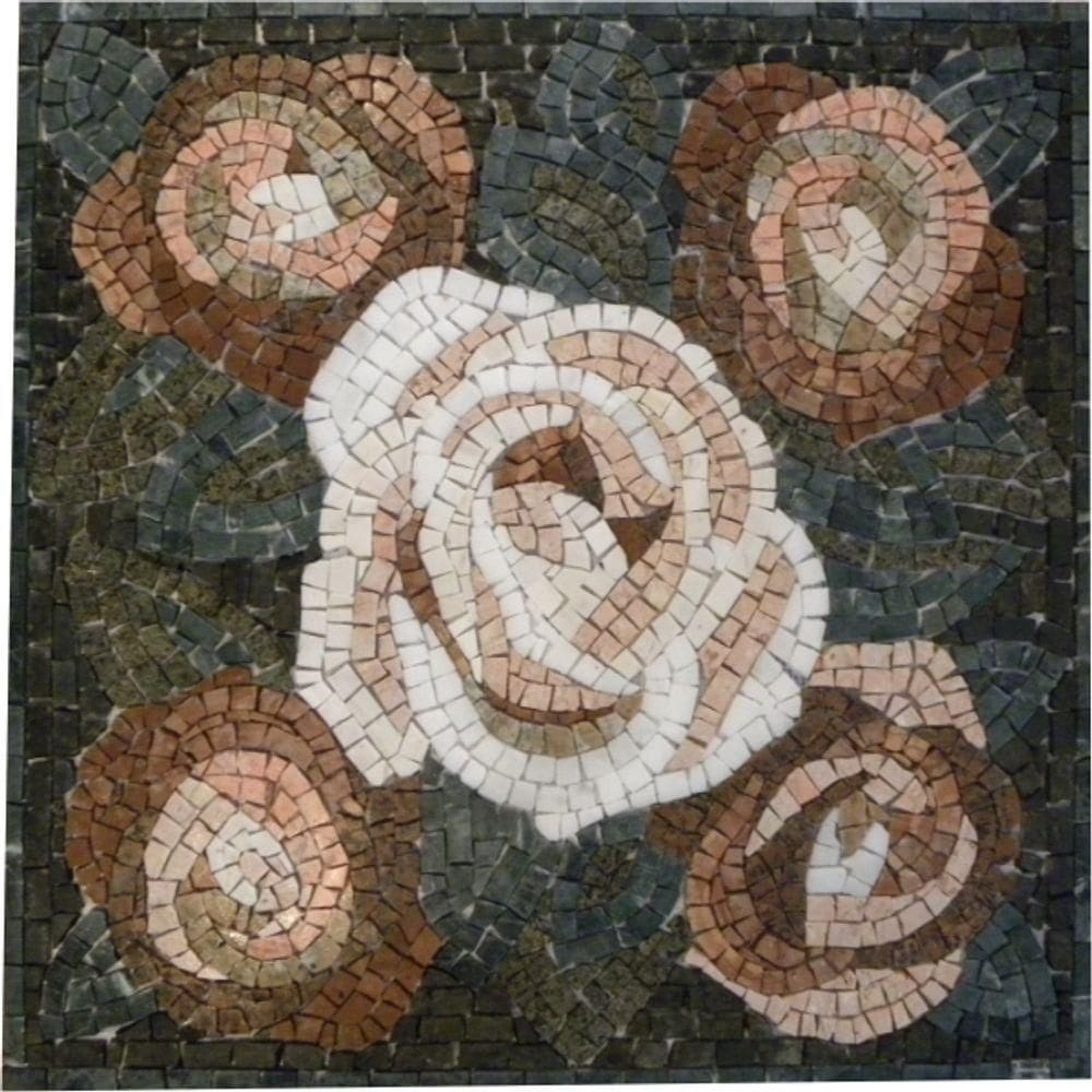 Mandala Mosaico Floral Rosas Ii Tamanho 120cm