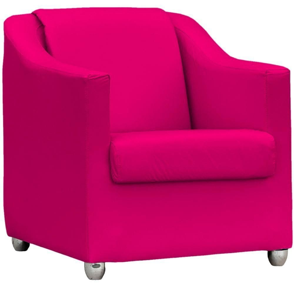 Poltrona Mila Corino Marrom Pé Aluminio Cromado - Pink Corino